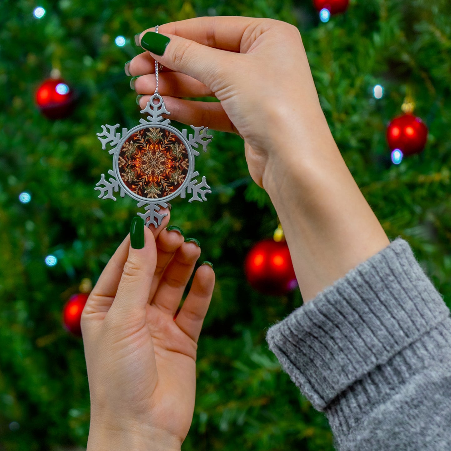 Fire Spirit ~ Snowflake Pewter Ornament