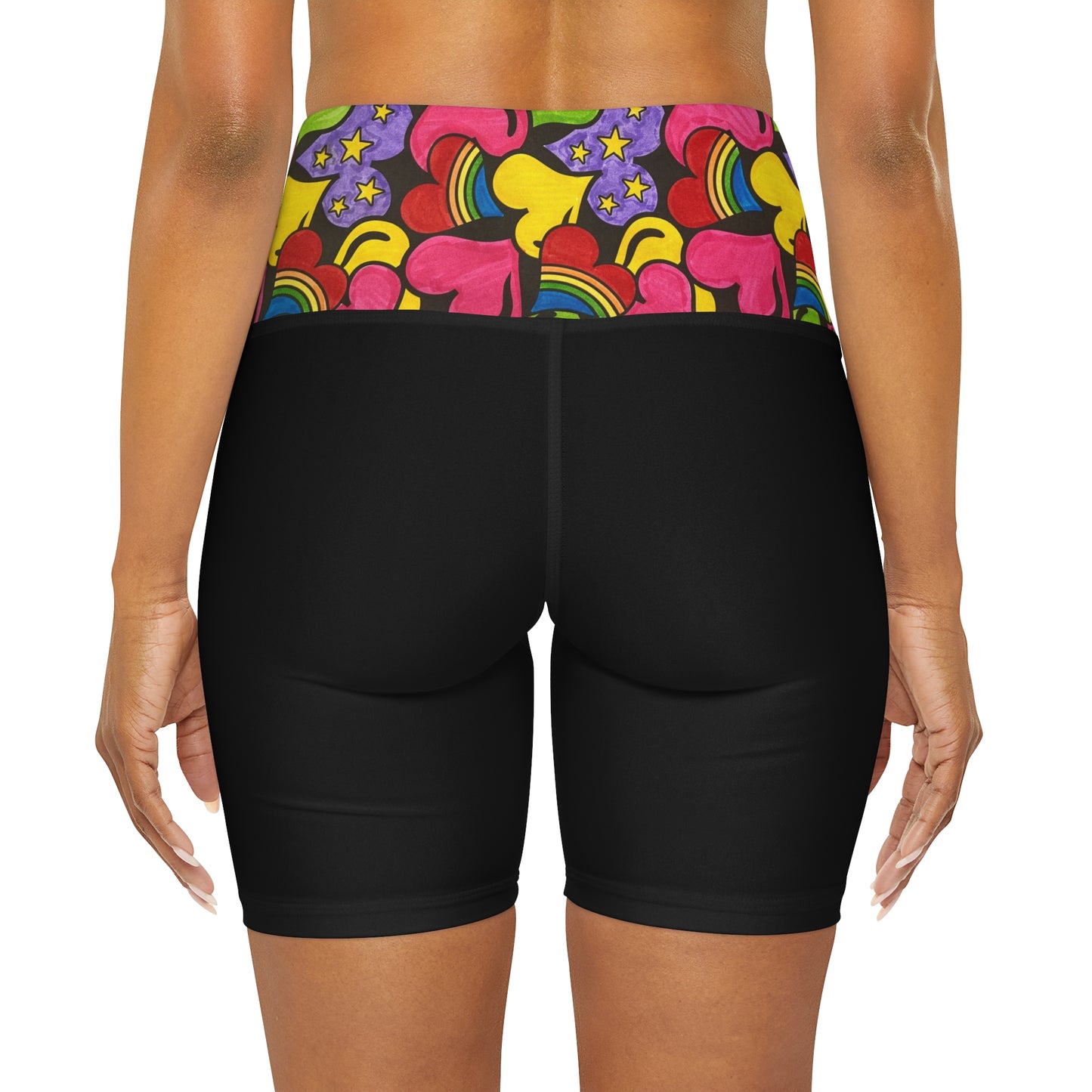 Much Love - High Waisted Yoga Shorts