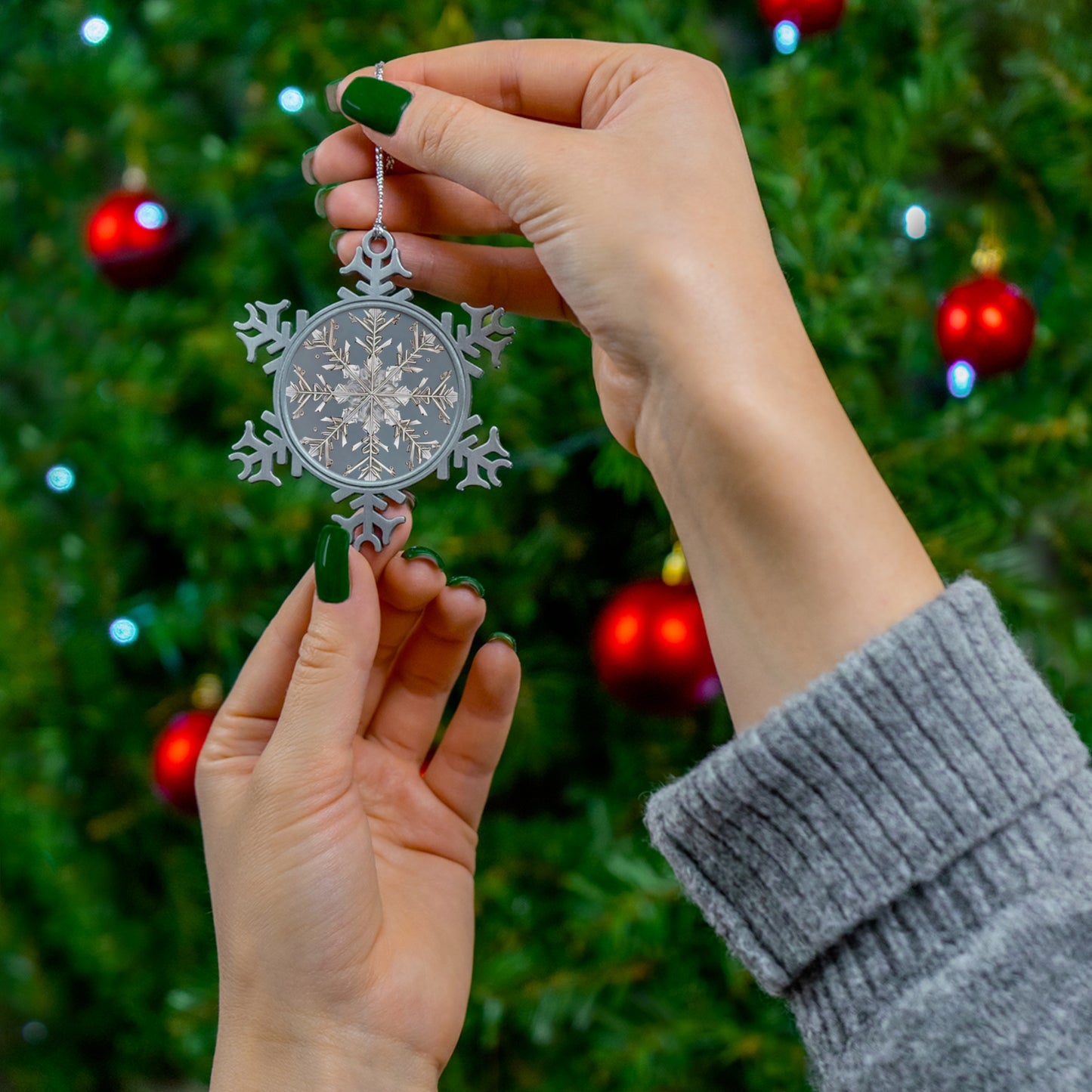 Light Crystal Spirit ~ Snowflake Pewter Ornament