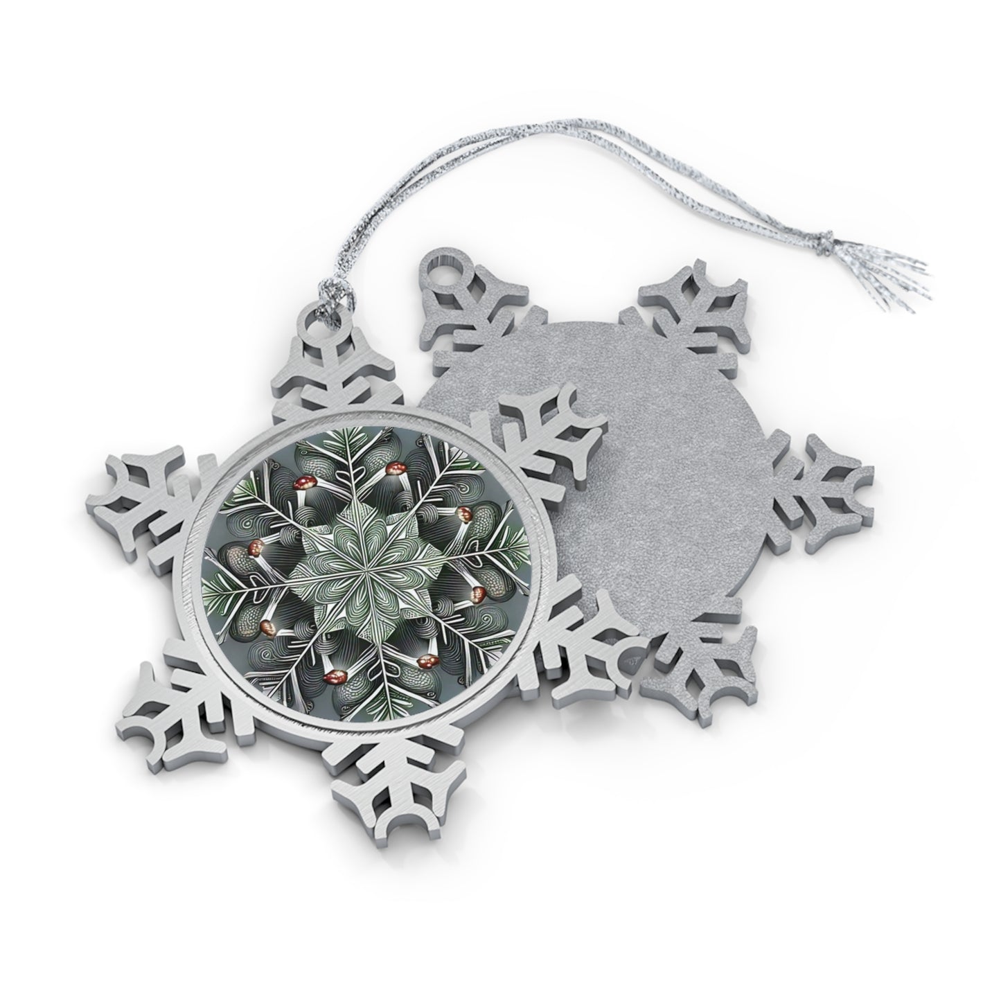 Shroom Spirit ~ Snowflake Pewter Ornament